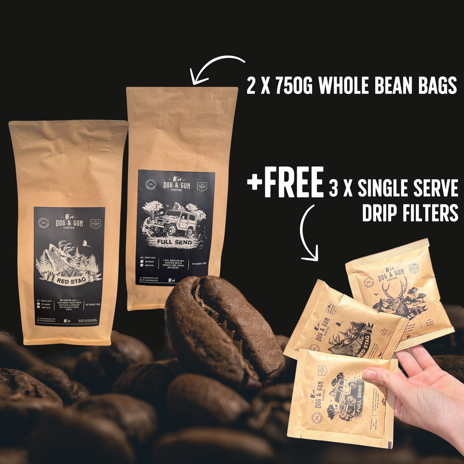 2 Bean Bundle + FREE Drip Filters