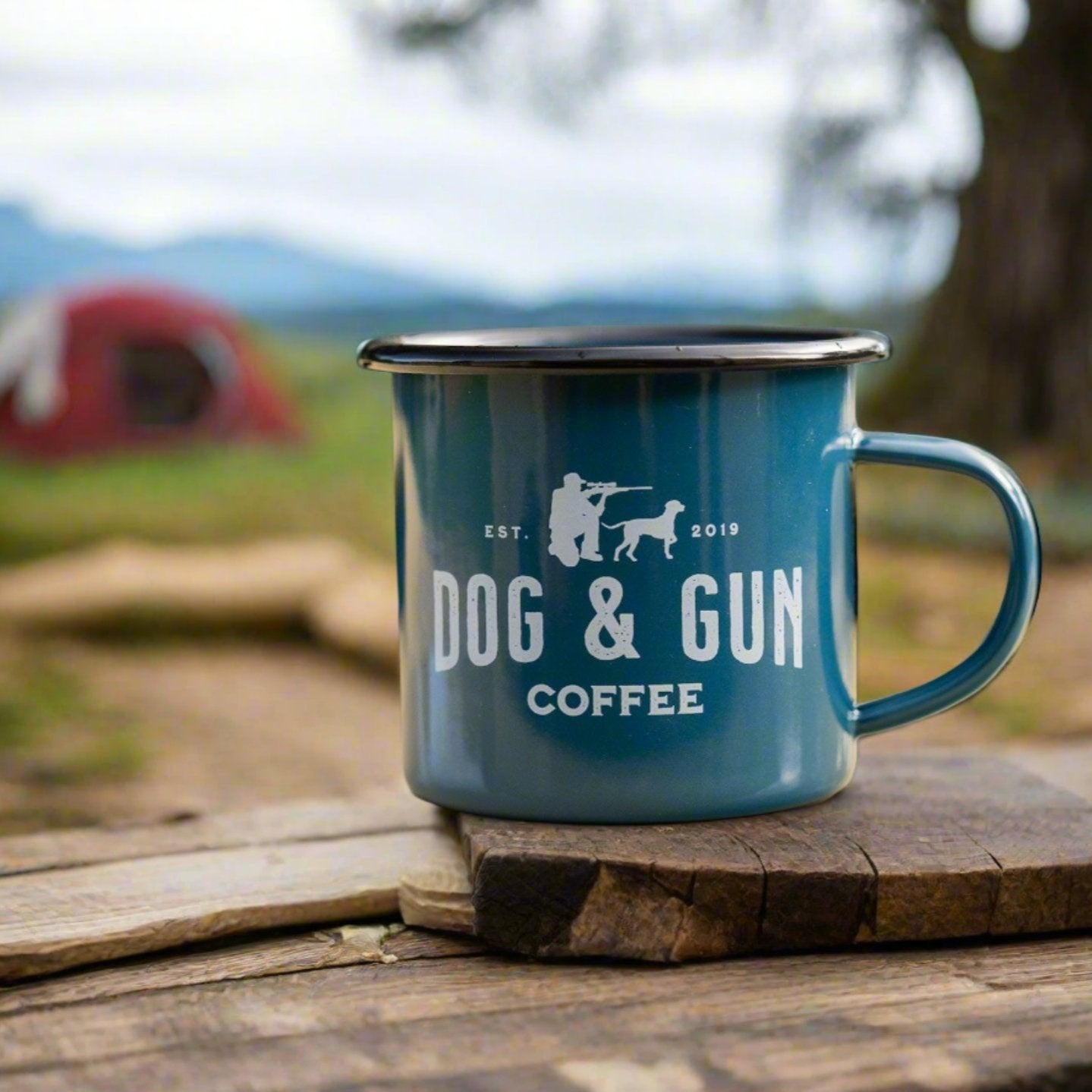 Dog & Gun Enamel Mug - Cadet Blue - Dog & Gun Coffee