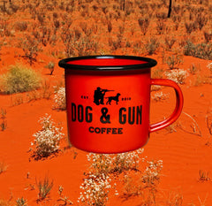 Dog & Gun Enamel Mug - Outback Red - Dog & Gun Coffee